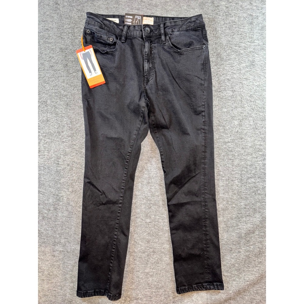 Weatherproof Vintage Dillon Mens Straight Pants Stretch Black Wash 32x29 NEW